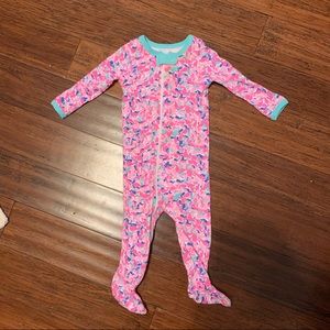 VINEYARD VINES whale pattern long sleeve onesie bodysuit pink blue 3-6 mos
